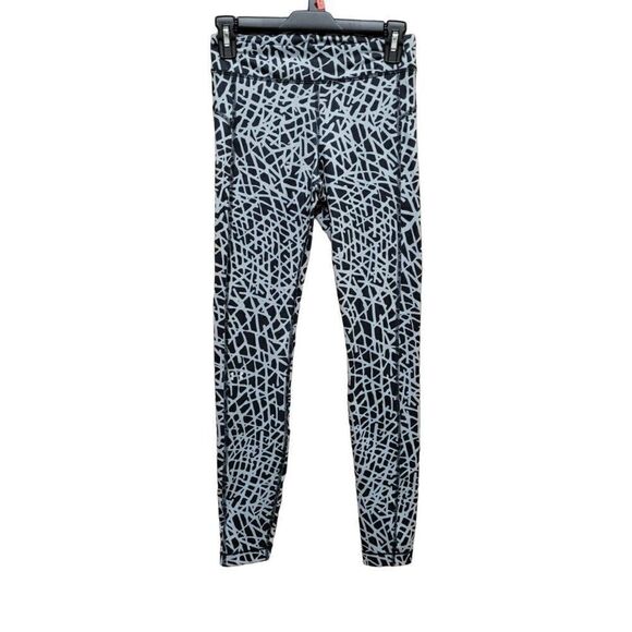 Under Armour Full Length Geometric Print Compression Leggings Black Gray Women S - Picture 1 of 16
